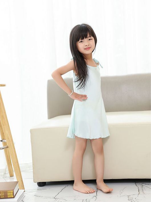 19 Momme Lace Up Girls Silk Slip Nightgown